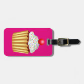 Cupcake mit Sprinklen und Cherry oben Gepäckanhänger (Vorderseite horizontal)