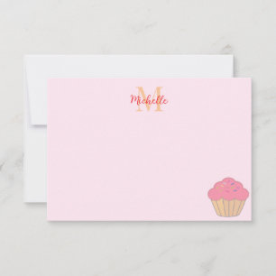 Cupcake mit Streuseln Monogrammzeichnung Mitteilungskarte