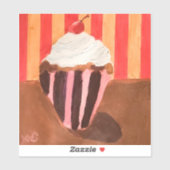 Cupcake mit Vanille-Frosting Aufkleber (Blatt)