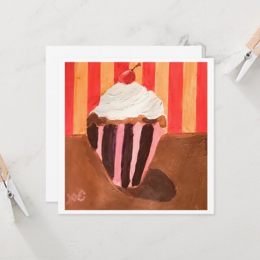 Cupcake mit Vanille-Frosting Karte (Vorderseite/Rückseite Beispiel)