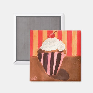 Cupcake mit Vanille-Frosting Magnet