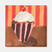 Cupcake mit Vanille-Frosting Magnet (Vorne)