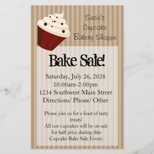 Cupcake mit weichen Mocha Streifen Flyer (Vorne)