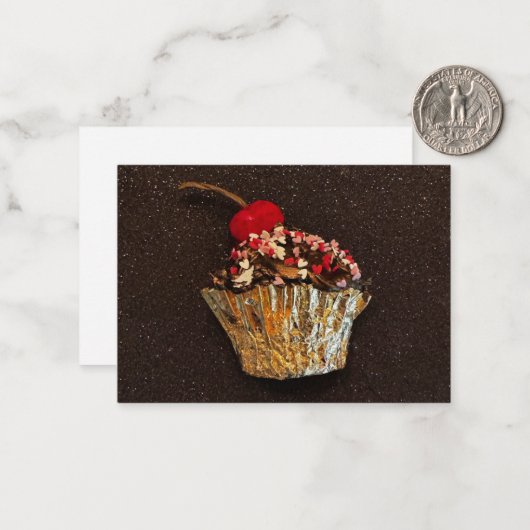 Cupcake Mitteilungskarte (Vorderseite/Rückseite Beispiel)