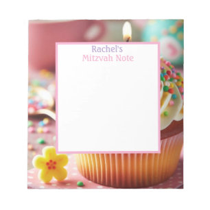 Cupcake Mitzvah Note Girls Notepad Notizblock