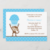 Cupcake Monkey Einladungen zum Geburtstag (Vorne/Hinten)