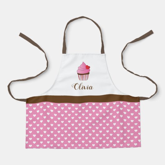 Cupcake Monogramm Schürze (Vorderseite)