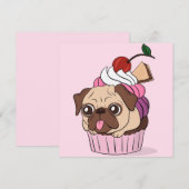 Cupcake Mops Ferienkarte Feiertagskarte (Vorne/Hinten)
