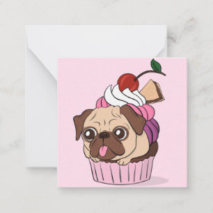 Cupcake-Mops Mitteilungskarte
