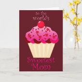 Cupcake Mothers Day Card der süßesten Mama der Wel Karte (Gelbe Blume)