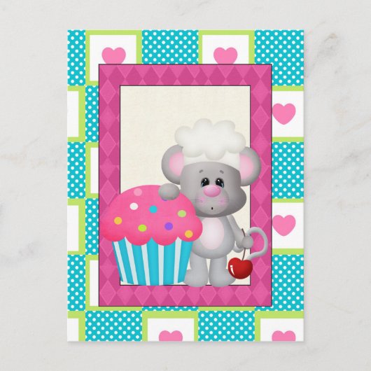 Cupcake Mouse Postkarte (Vorderseite)