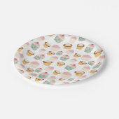 Cupcake Muster Birthday Pappteller (Schrägansicht)