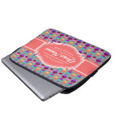 Cupcake Muster Coral Personalisiert Name Laptopschutzhülle (Vorne Knopf)