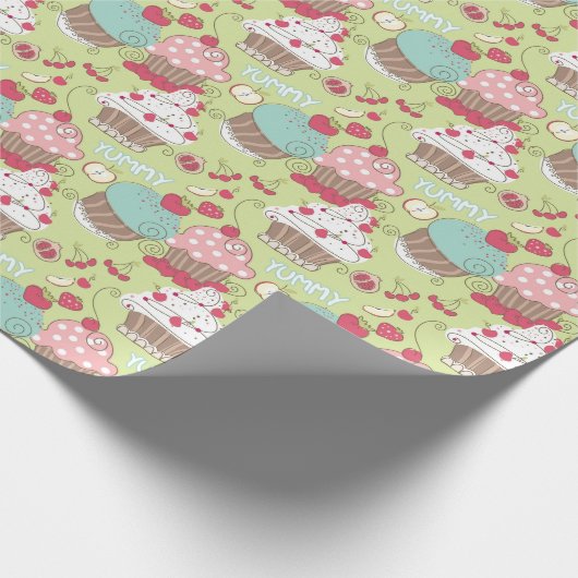 Cupcake-Muster Geschenkpapier (Ecke)