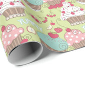 Cupcake-Muster Geschenkpapier (Rolleneckpunkt)