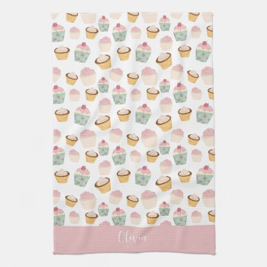 Cupcake-Muster Geschirrtuch (Vertikal)