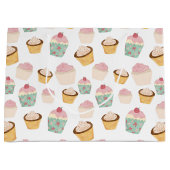 Cupcake-Muster Große Geschenktüte (Vorderseite)