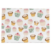 Cupcake-Muster Große Geschenktüte (Rückseite)