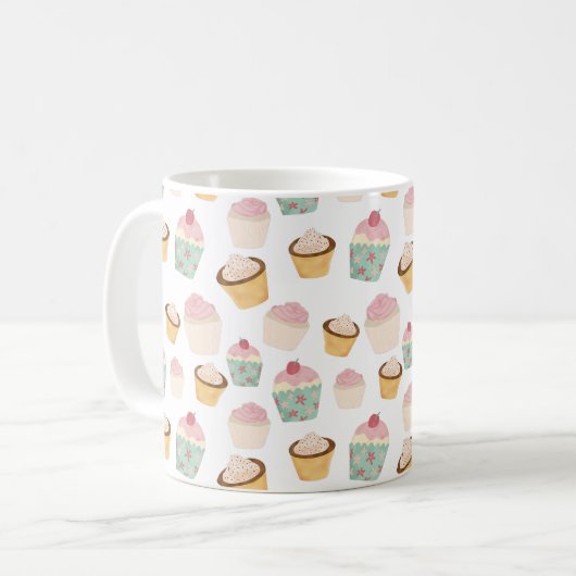 Cupcake-Muster Kaffeetasse (Vorderseite Links)