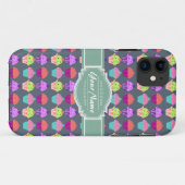 Cupcake Muster MintPersonalized Name Case-Mate iPhone Hülle (Rückseite (Horizontal))