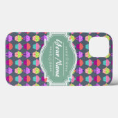 Cupcake Muster MintPersonalized Name Case-Mate iPhone Hülle (Rückseite (Horizontal))