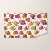 Cupcake Muster, Muffin Muster, Schokolade, Herz Badhandtuch Set (Handtuch)