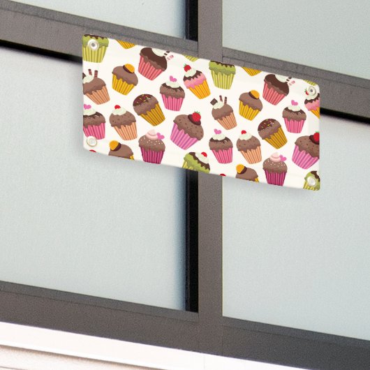 Cupcake Muster, Muffin Muster, Schokolade, Herz Banner (Äußeres Gebäude)