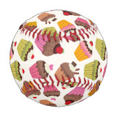 Cupcake Muster, Muffin Muster, Schokolade, Herz Baseball (Rückseite)