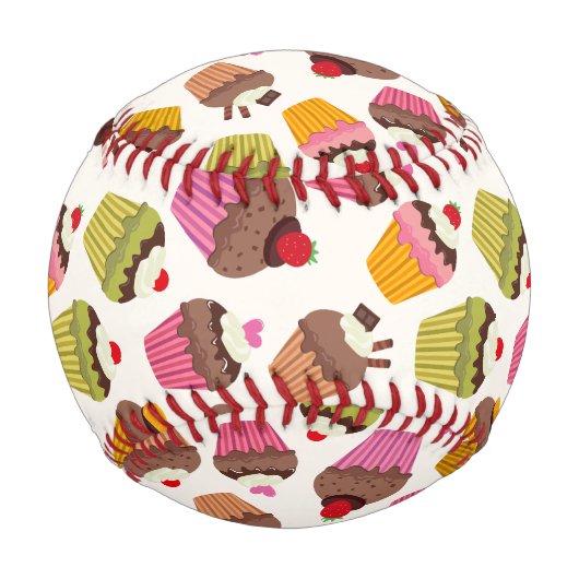Cupcake Muster, Muffin Muster, Schokolade, Herz Baseball (Rückseite)