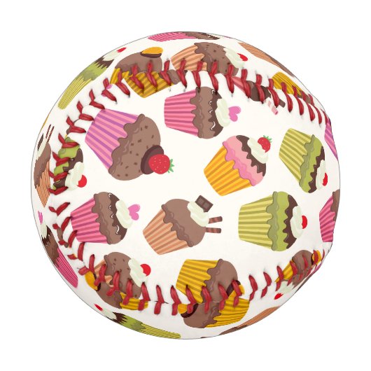 Cupcake Muster, Muffin Muster, Schokolade, Herz Baseball (Vorderseite Links)