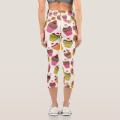 Cupcake Muster, Muffin Muster, Schokolade, Herz Capri Leggings (Rückseite)