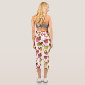Cupcake Muster, Muffin Muster, Schokolade, Herz Capri Leggings (Rückseite)