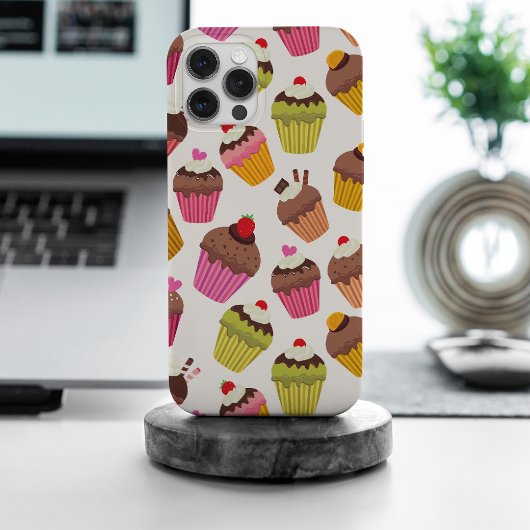 Cupcake Muster, Muffin Muster, Schokolade, Herz Case-Mate iPhone Hülle