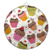 Cupcake Muster, Muffin Muster, Schokolade, Herz Dartscheibe (vorne)