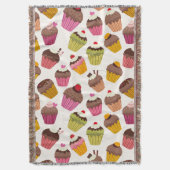 Cupcake Muster, Muffin Muster, Schokolade, Herz Decke (Vorderseite Vertikal)