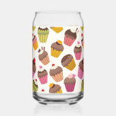 Cupcake Muster, Muffin Muster, Schokolade, Herz Dosenglas (Vorderseite)