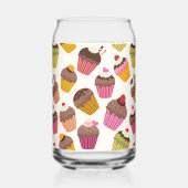 Cupcake Muster, Muffin Muster, Schokolade, Herz Dosenglas (Rückseite)