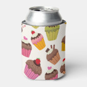 Cupcake Muster, Muffin Muster, Schokolade, Herz Dosenkühler (Kanne Vorderseite)