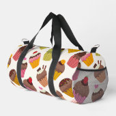 Cupcake Muster, Muffin Muster, Schokolade, Herz Duffle Bag (Rechte Ecke)