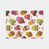 Cupcake Muster, Muffin Muster, Schokolade, Herz Fleecedecke (Vorderseite (Horizontal))