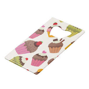 Cupcake Muster, Muffin Muster, Schokolade, Herz Geldbeutel Flaschenöffner