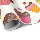 Cupcake Muster, Muffin Muster, Schokolade, Herz Geschenkpapier (Rolleneckpunkt)