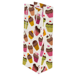 Cupcake Muster, Muffin Muster, Schokolade, Herz Geschenktüte Für Weinflaschen