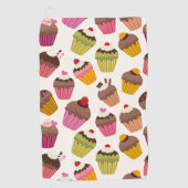 Cupcake Muster, Muffin Muster, Schokolade, Herz Golfhandtuch (Vorderseite)