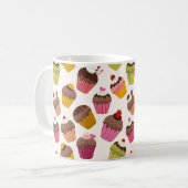 Cupcake Muster, Muffin Muster, Schokolade, Herz Kaffeetasse (Vorderseite Links)