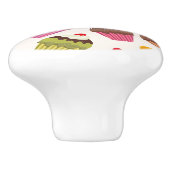 Cupcake Muster, Muffin Muster, Schokolade, Herz Keramikknauf (Seitenansicht)