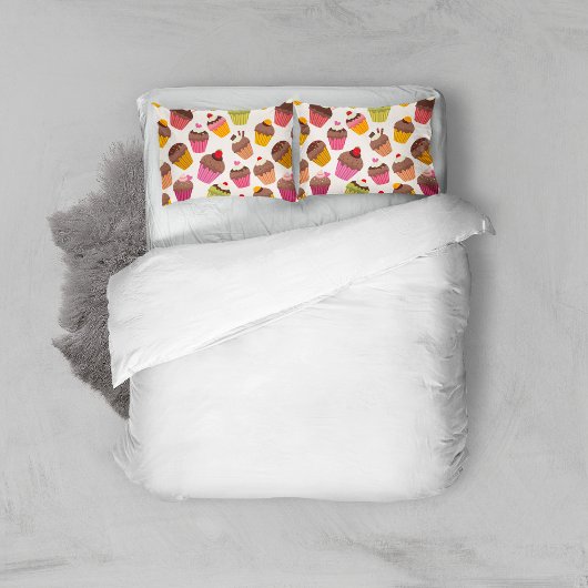 Cupcake Muster, Muffin Muster, Schokolade, Herz Kissenbezug