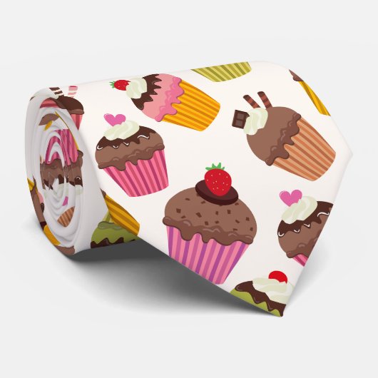 Cupcake Muster, Muffin Muster, Schokolade, Herz Krawatte (Gerollt)