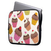 Cupcake Muster, Muffin Muster, Schokolade, Herz Laptopschutzhülle (Vorderseite Links)