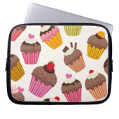 Cupcake Muster, Muffin Muster, Schokolade, Herz Laptopschutzhülle (Vorderseite)